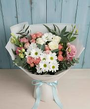 Букет цветов из:  Розы, Лизиантусы и Хризантемы #REPLACE_PRED# Уренгое