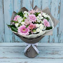 Букет цветов из:  Герберы, Альстромерии и Хризантемы #REPLACE_PRED# Уренгое