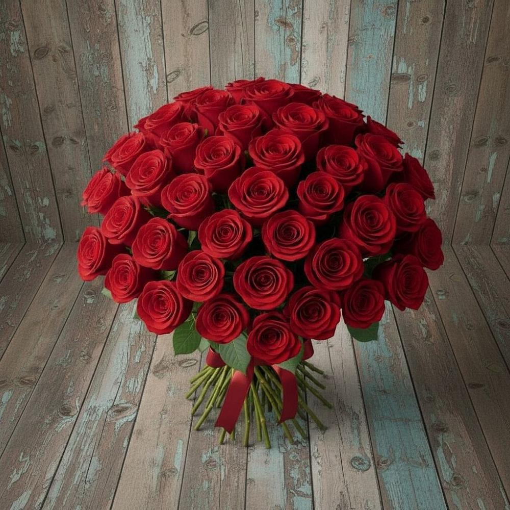 Букет 55 Красных роз Фридом в Уренгое