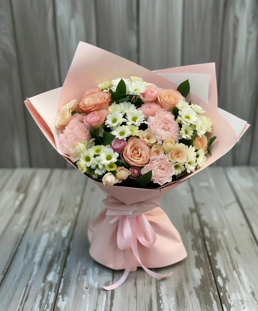 Букет цветов из: Гвоздики, Розы и Хризантемы в Уренгое