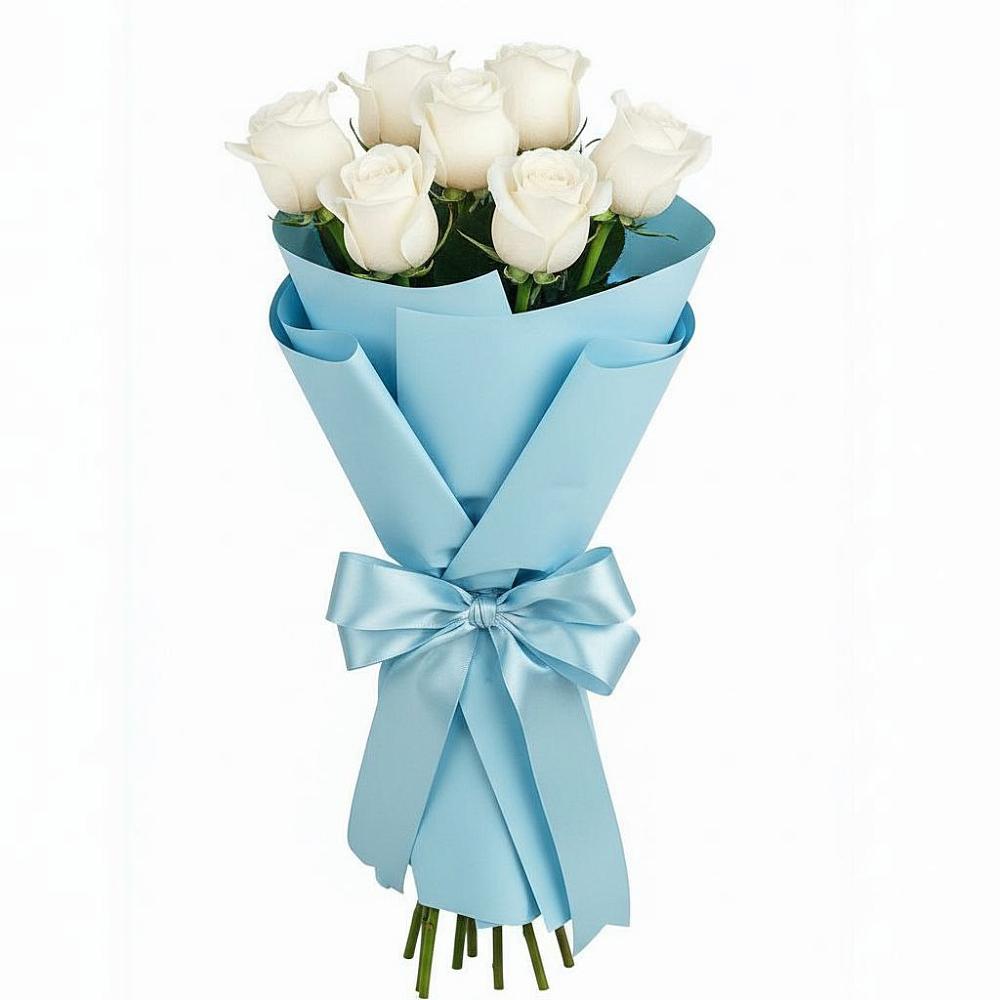 Букет 7 белых роз Проуд в Уренгое