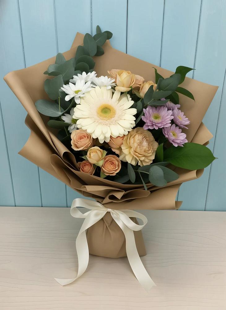 Букет цветов из: Герберы и Хризантемы в Уренгое