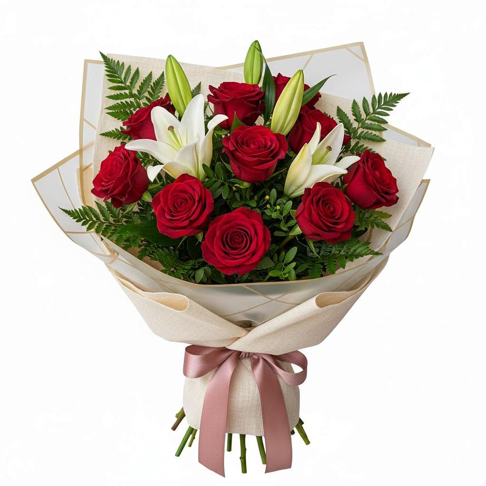 Букет цветов из: Лилии и Розы в Уренгое