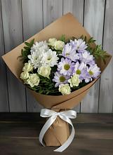 Букет цветов из:  Хризантемы и Розы в Уренгое