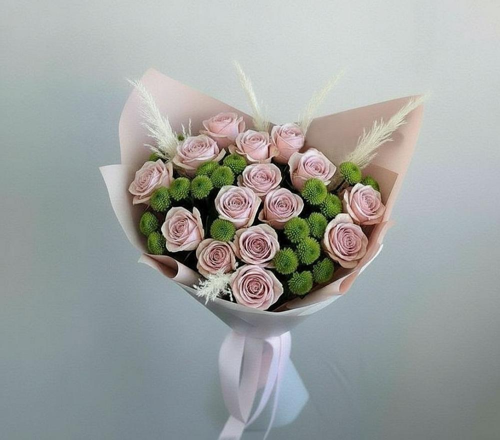 Букет цветов из: Розы и Хризантемы в Уренгое