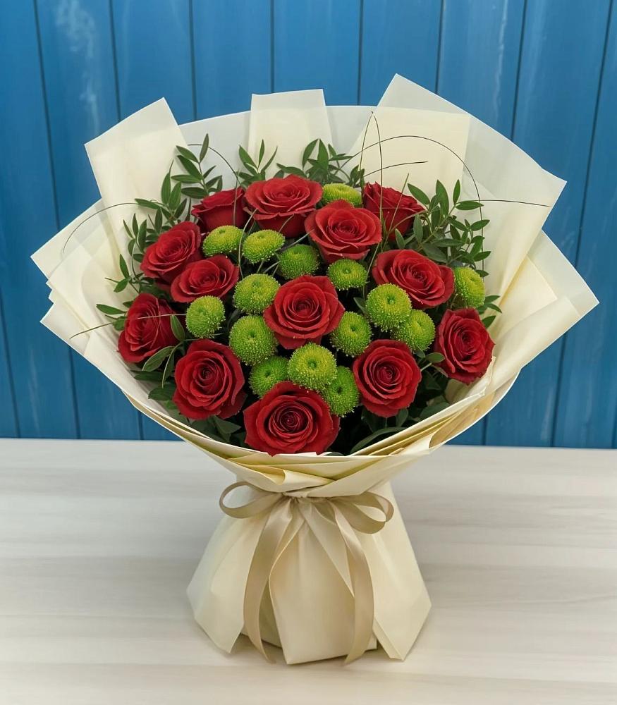 Букет цветов из: Розы и Хризантемы в Уренгое