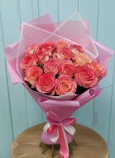 Букет 15 Розовых роз Равель в Уренгое